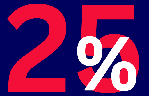 25%